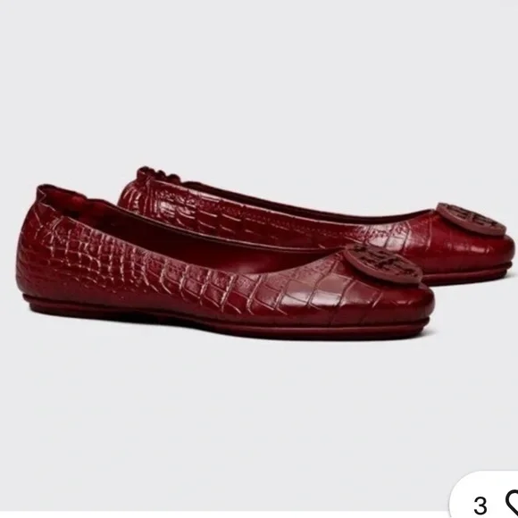 Tory Burch Burgundy Ballet Flats - Picture 2 of 15